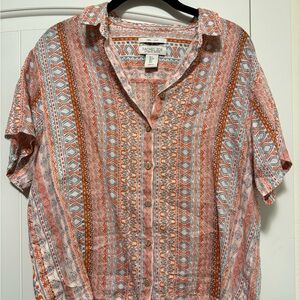 Rachel Zoe linen Geometric Shirt